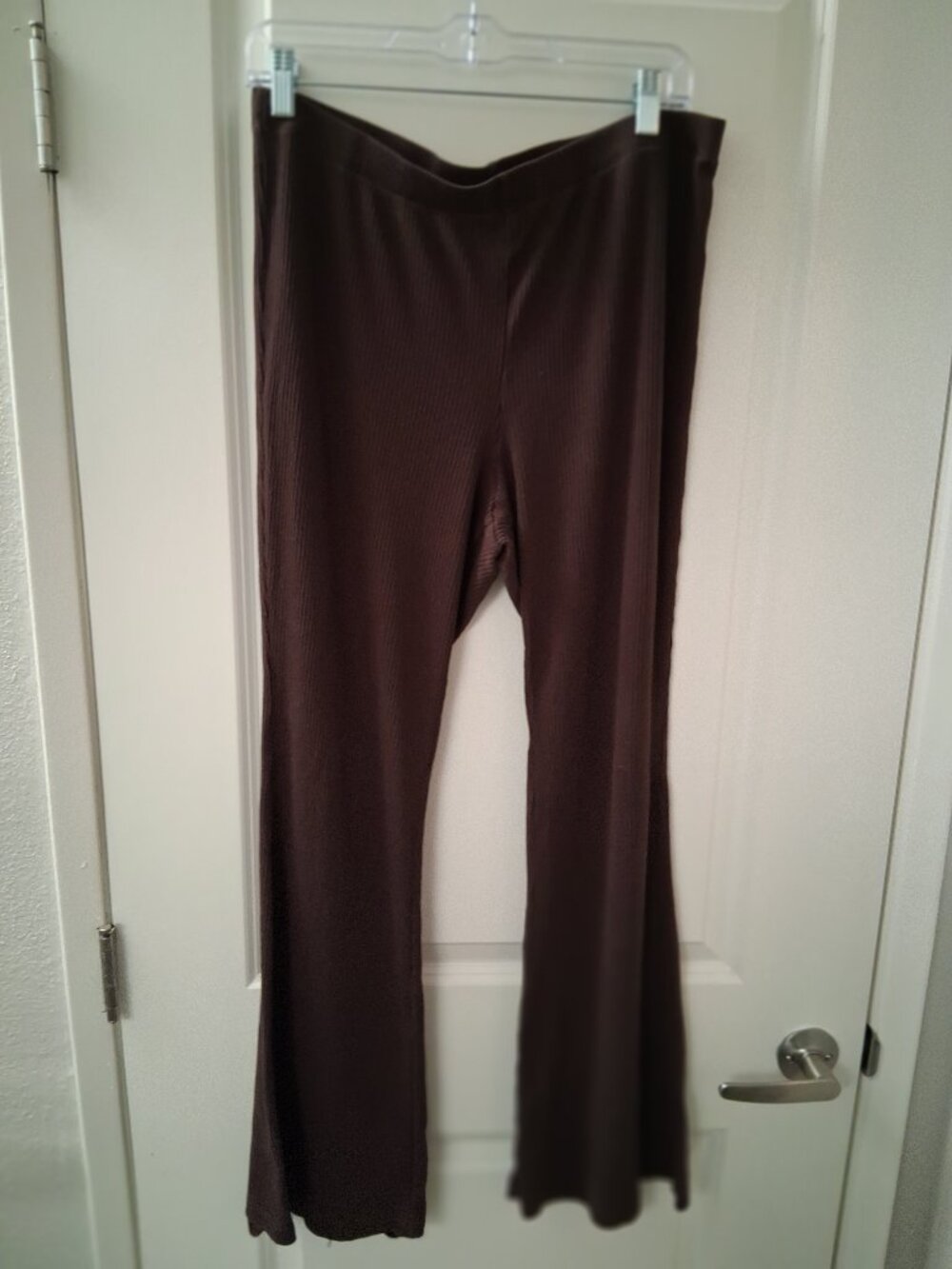 Divided by H&M Women's  Brown Ribbed Flare Pants SZ XL